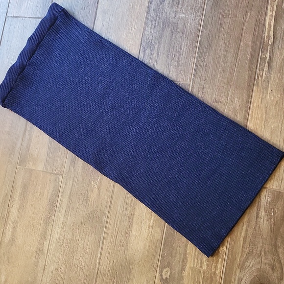 Nordstrom's Open Edit Blue & Black Sparkle Ribbed Sweater Skirt, Small - Picture 7 of 10